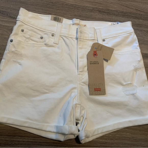 White MIDRISE MID LENGTH SHORTS - Picture 7 of 12